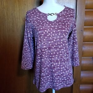 Rebecca Malone Shirt 3/4 Sleeves Sz S